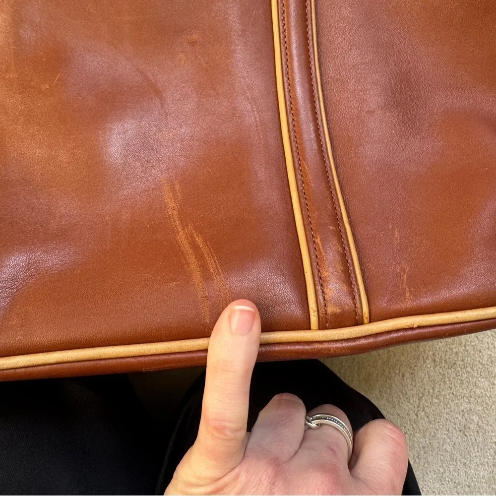 Vintage Coach Hampton Brown Leather Tote Bag